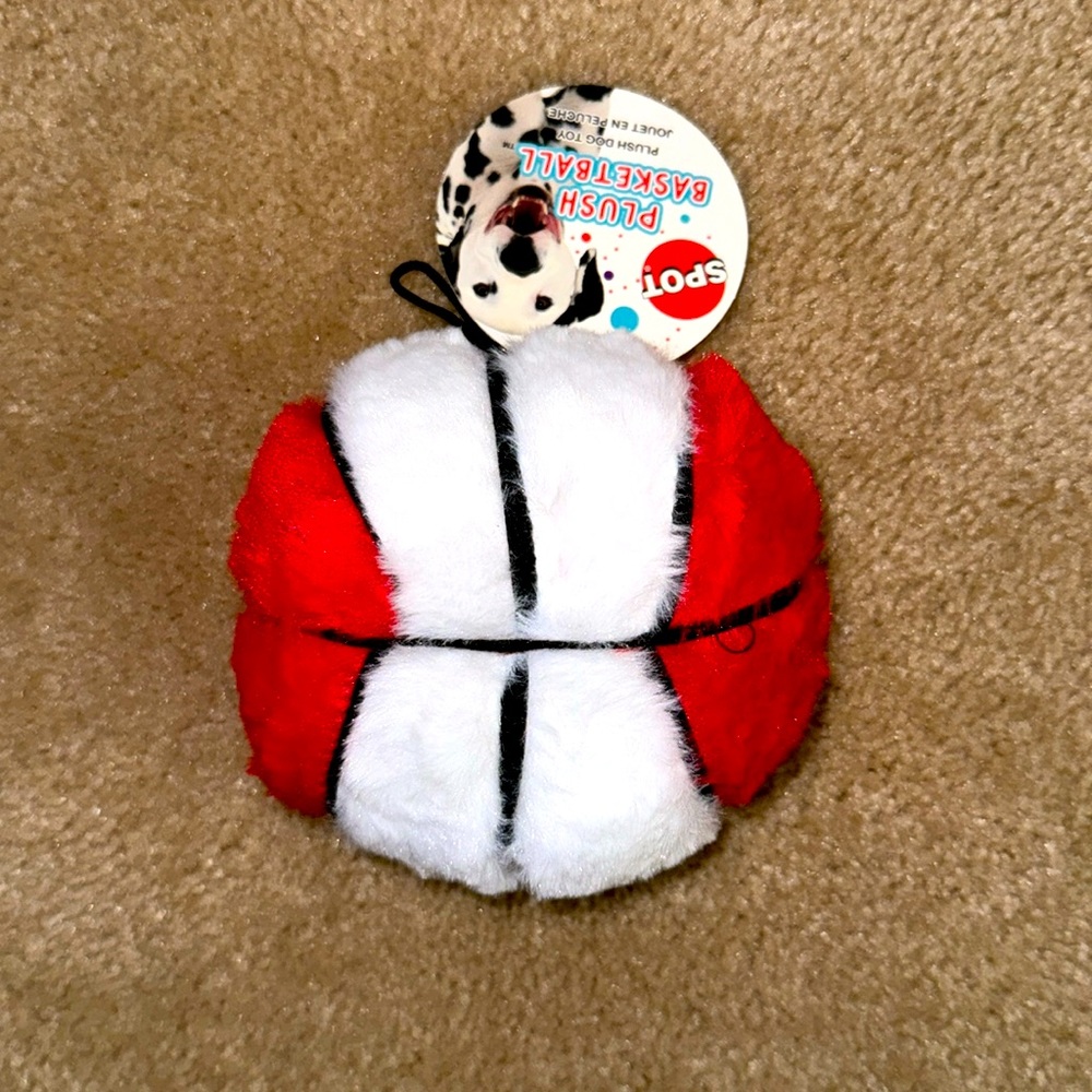 Dog Chew Toy, NWT, Plush Red & White Soft Ball